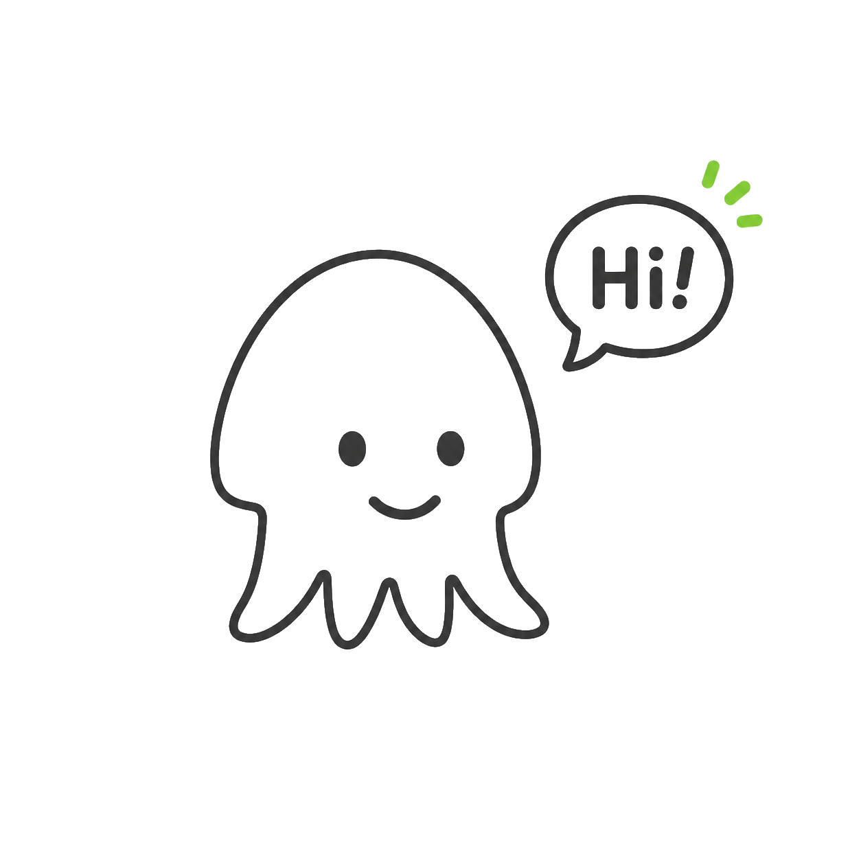 Inky mascot saying hi